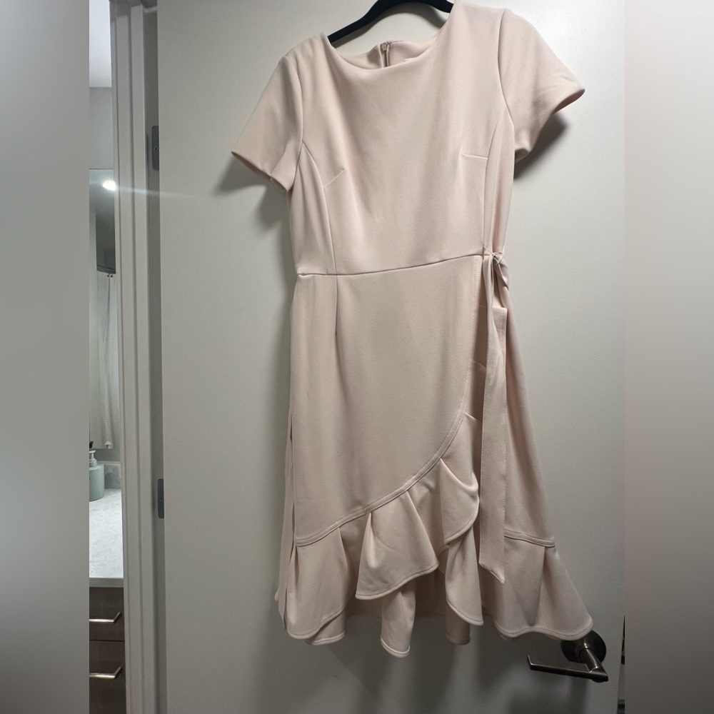 Calvin Klein Asymmetrical Cream Dress